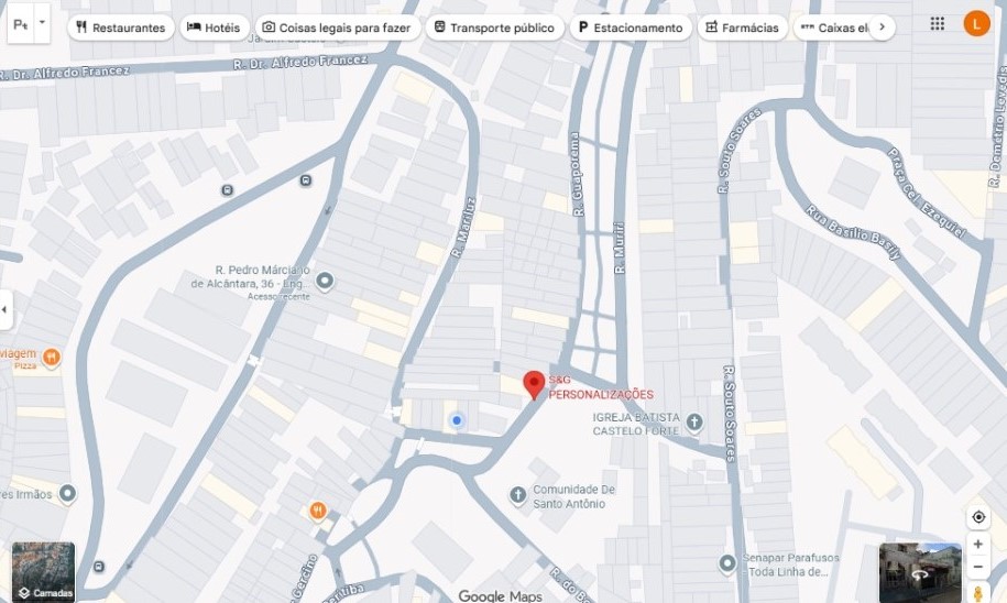 Mapa da localização da loja